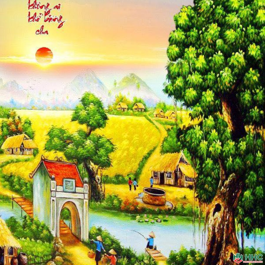 Gạch tranh 3D Đồng lúa